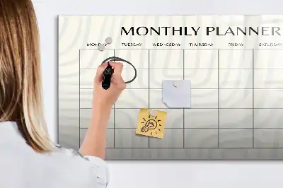 Magnetic marker board monthly planner