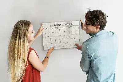Magnetic marker board monthly planner