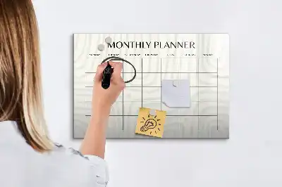 Magnetic marker board monthly planner