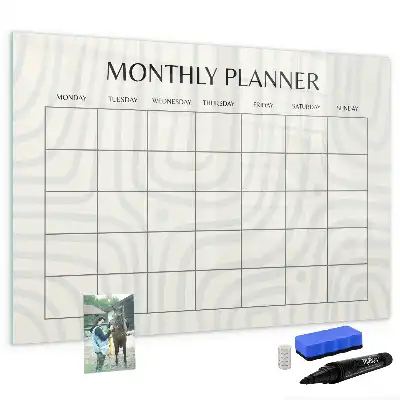 Magnetic marker board monthly planner