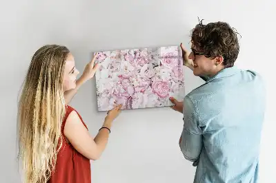 Magnetic glass dry erase board with decorative flowers