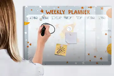 Magnetic marker board week planner