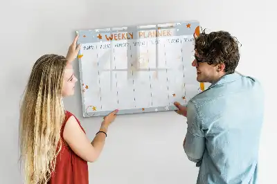 Magnetic marker board week planner