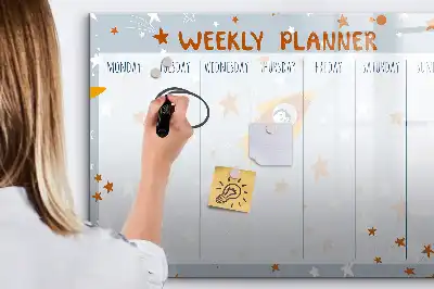 Magnetic marker board week planner