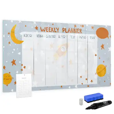 Magnetic marker board week planner