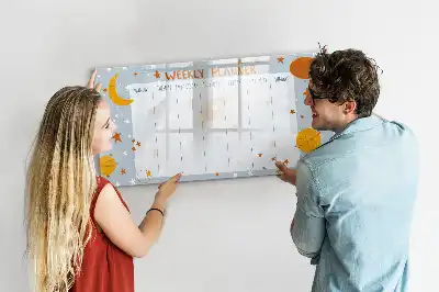 Magnetic marker board week planner