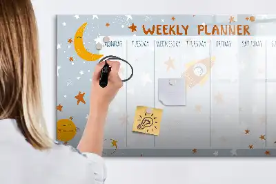 Magnetic marker board week planner