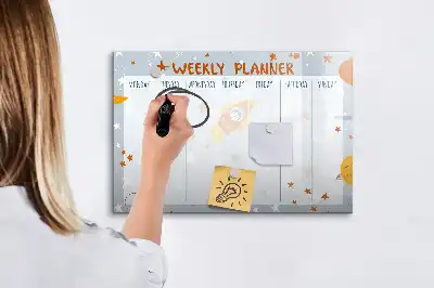 Magnetic marker board week planner