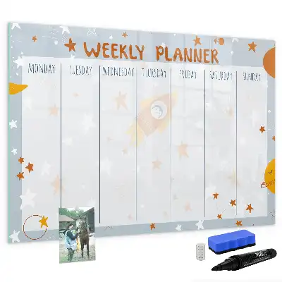 Magnetic marker board week planner