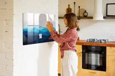 Magnetic marker board watercolor water design