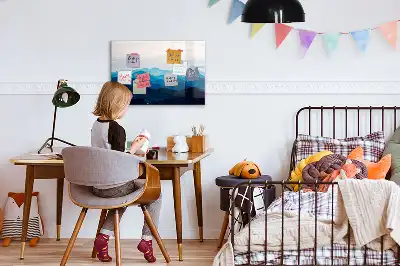 Magnetic marker board watercolor water design