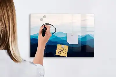Magnetic marker board watercolor water design