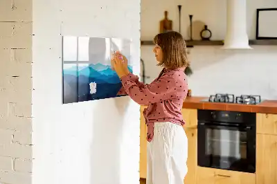 Magnetic marker board watercolor water design