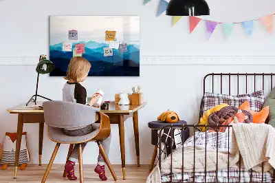 Magnetic marker board watercolor water design
