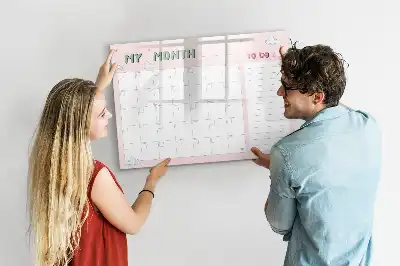 Magnetic glass dry erase board monthly planner for children