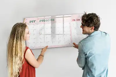 Magnetic glass dry erase board monthly planner for children