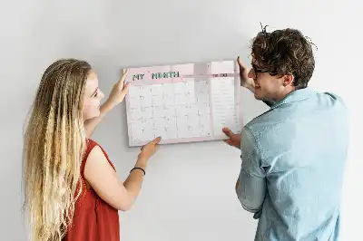 Magnetic glass dry erase board monthly planner for children
