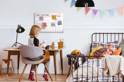 Magnetic glass dry erase board monthly planner for children