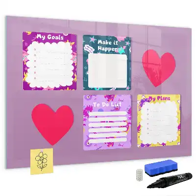 Magnetic marker board with scary notes design