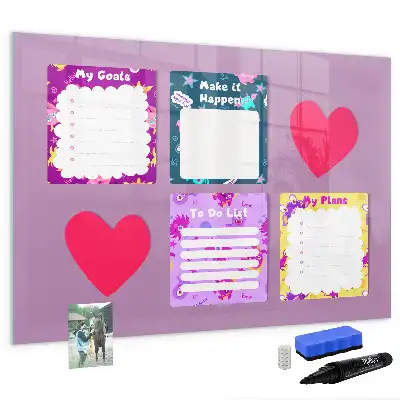 Magnetic marker board with scary notes design