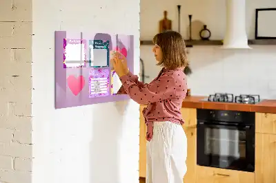 Magnetic marker board with scary notes design