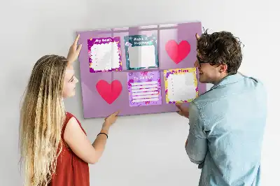 Magnetic marker board with scary notes design