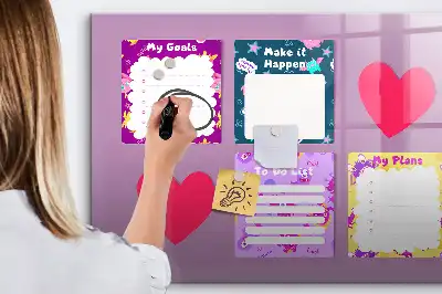 Magnetic marker board with scary notes design