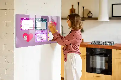 Magnetic marker board with scary notes design