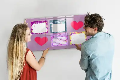 Magnetic marker board with scary notes design