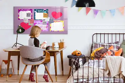 Magnetic marker board with scary notes design