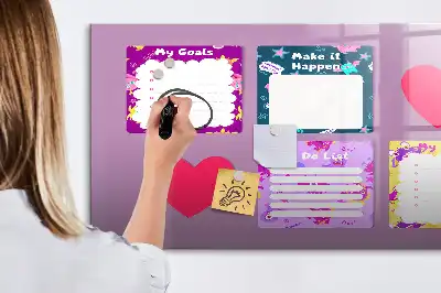 Magnetic marker board with scary notes design