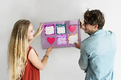 Magnetic marker board with scary notes design