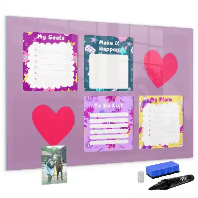Magnetic marker board with scary notes design