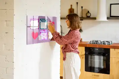 Magnetic marker board with scary notes design