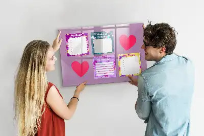 Magnetic marker board with scary notes design