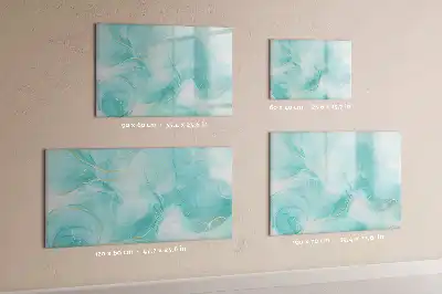 Magnetic glass dry erase board marble abstraction design
