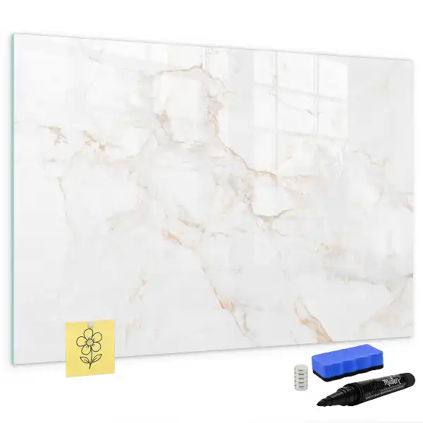 Magnetic glass dry erase board elegant marble finish
