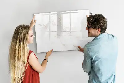 Magnetic glass dry erase board elegant marble finish