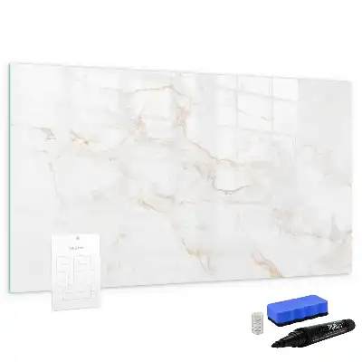 Magnetic glass dry erase board elegant marble finish