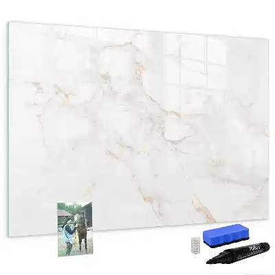 Magnetic glass dry erase board elegant marble finish