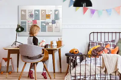 Magnetic marker board with cat calendar design