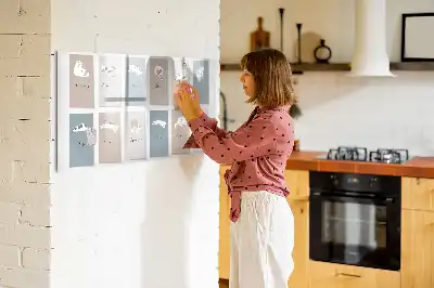 Magnetic marker board with cat calendar design