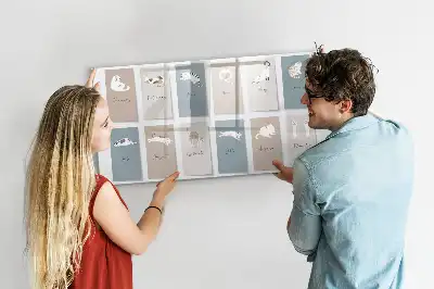 Magnetic marker board with cat calendar design