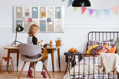Magnetic marker board with cat calendar design