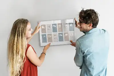 Magnetic marker board with cat calendar design