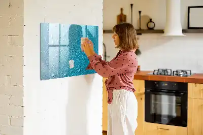 Magnetic marker board water drops design