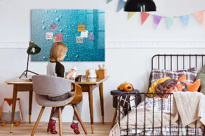 Magnetic marker board water drops design