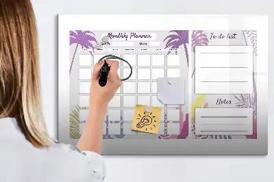 Monthly planner magnetic marker board