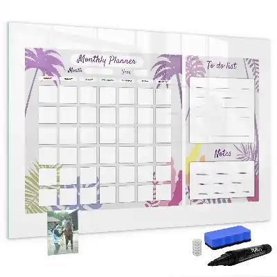 Monthly planner magnetic marker board