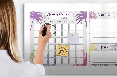 Monthly planner magnetic marker board